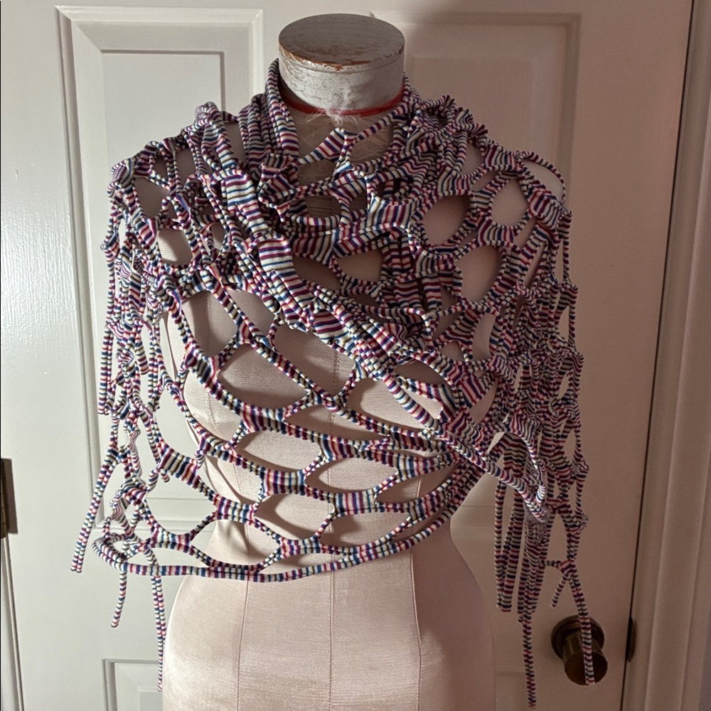 Funky striped handcrafted scarf shawl